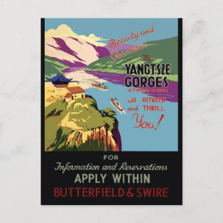 China Yangtsze vintage resor poster Vykort