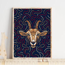 China Zodiac Goat | Zodiac Digital Print Poster