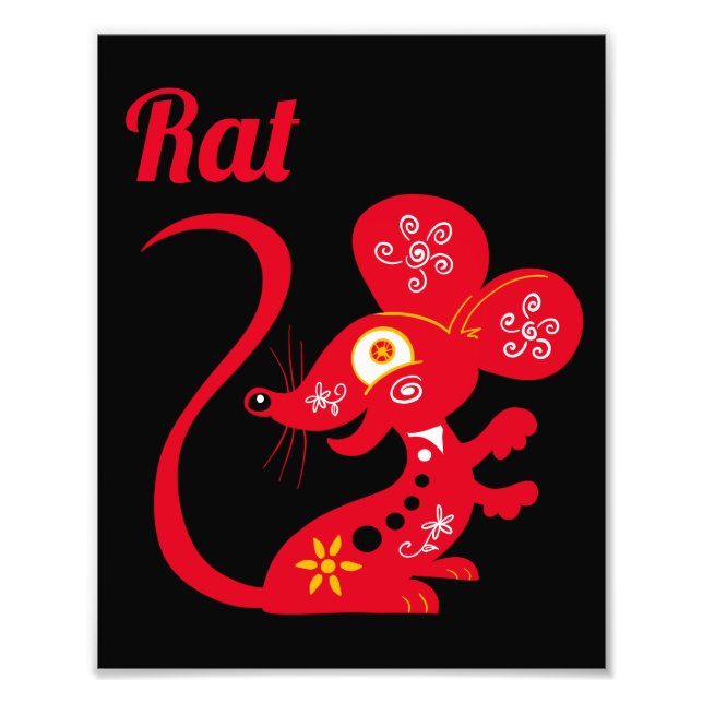 China Zodiac Råtta Fototryck (Framsidan)