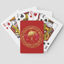 China Zodiac Råtta Red/Guld ID542 Casinokort