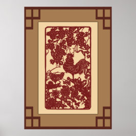 China Zodiac Tupp Papercut Scene Poster