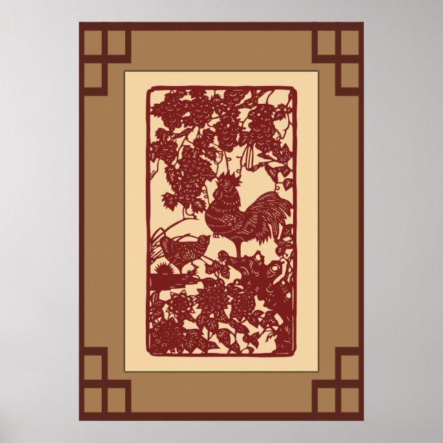 China Zodiac Tupp Papercut Scene Poster (Framsidan)