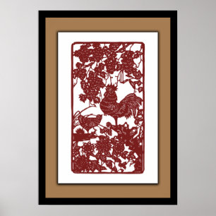 China Zodiac Tupp Papercut Scene Poster
