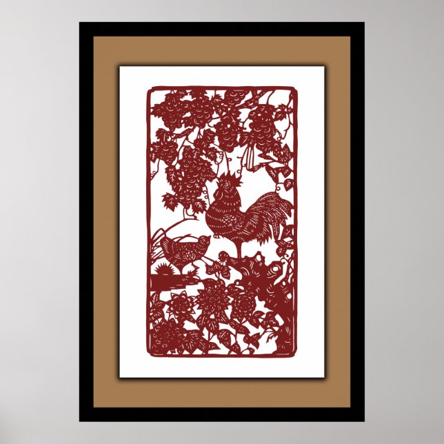 China Zodiac Tupp Papercut Scene Poster (Framsidan)
