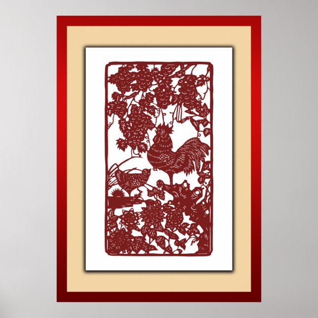 China Zodiac Tupp Papercut Scene Poster (Framsidan)