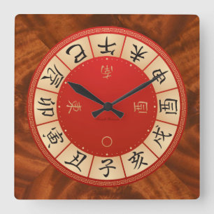 China Zodiac Wall Clock Fyrkantig Klocka