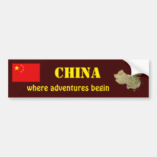 Chinaflagga + Kartabildekal Bildekal