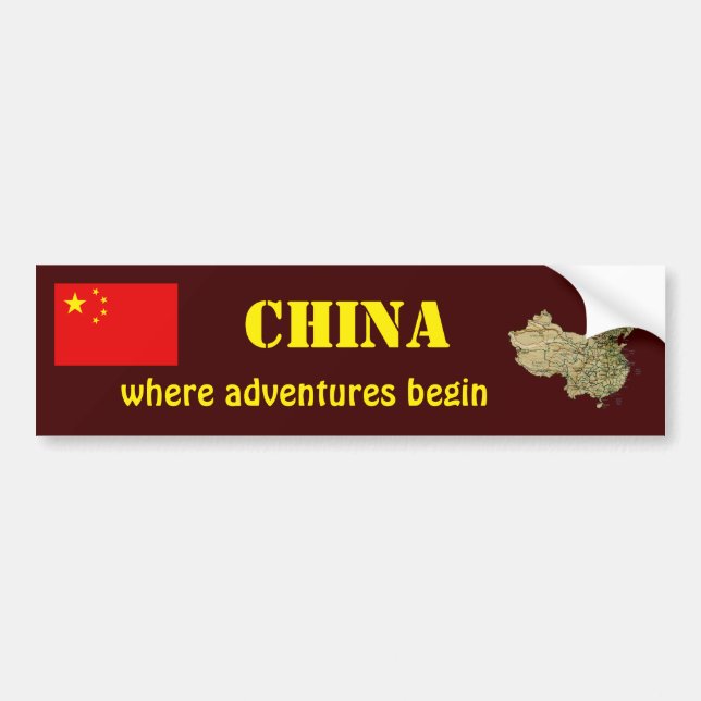 Chinaflagga + Kartabildekal Bildekal (Framsidan)