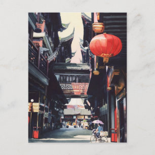chinan "Shanghai Market" Watercolor Vykort