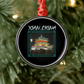 Chinans antike Xian Bell Torn Julgransprydnad Metall