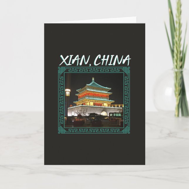 Chinans antike Xian Bell Torn Kort (Framsida)