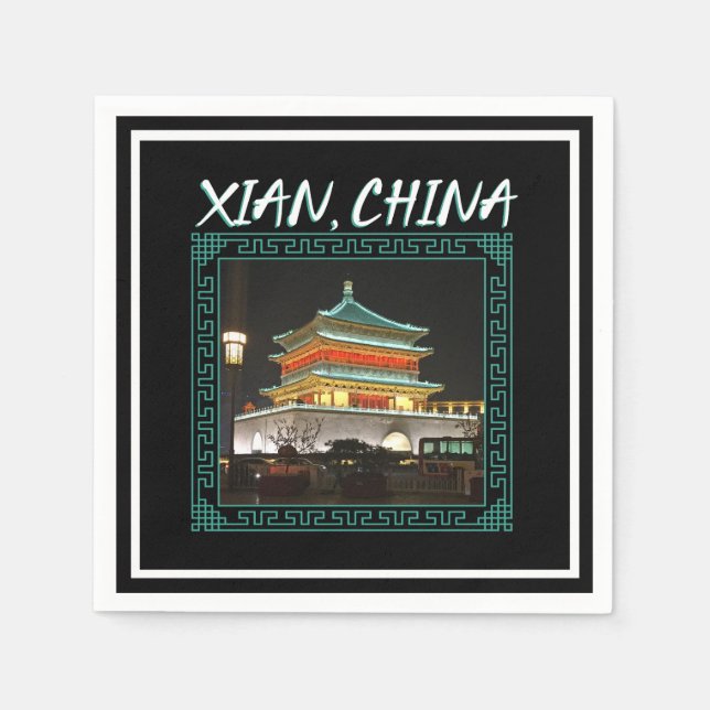 Chinans antike Xian Bell Torn Pappersservett (Framsidan)