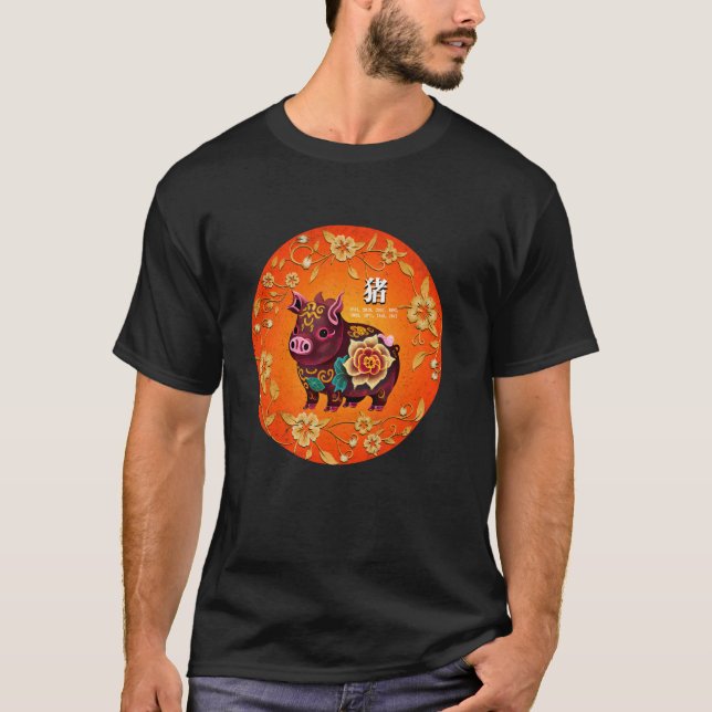 Chinans designkalender för Zodiac Gris kinesiska s T Shirt (Framsida)