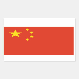 Chinans nationella Flagga Rektangulärt Klistermärke