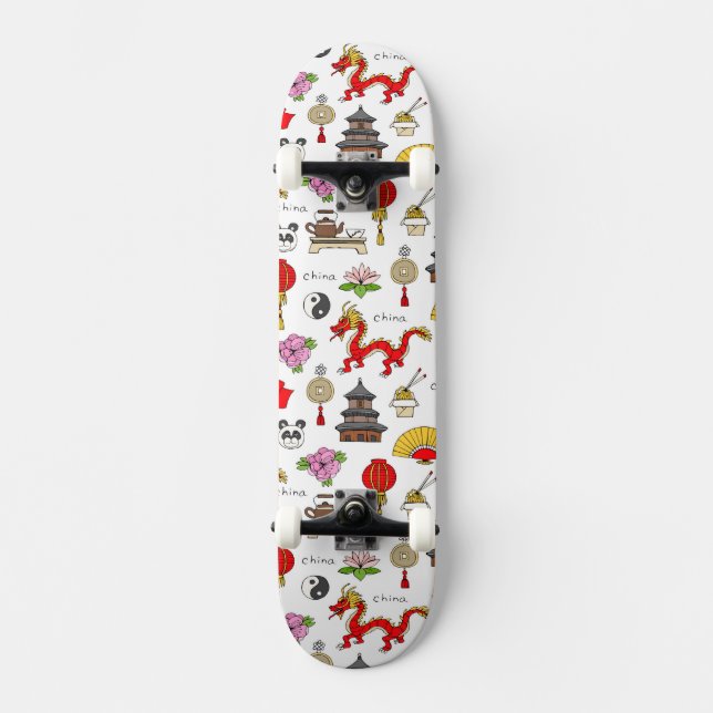 Chinasymbolmönster Skateboard Bräda 20,5 Cm (Framsida)
