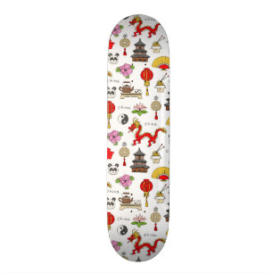 Chinasymbolmönster Skateboard Bräda 20,5 Cm
