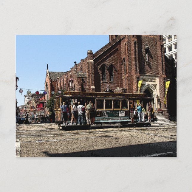 Chinatown Cablecar Postcard Vykort (Framsida)