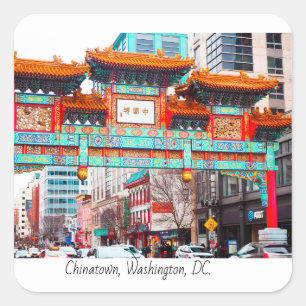 Chinatown DC, USA Fyrkantigt Klistermärke