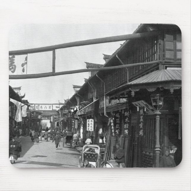 Chinatown i Shanghai, sent - århundrade för th 19 Musmatta (Framsidan)