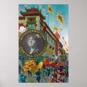 Chinatown Parad för Portola Festival Poster