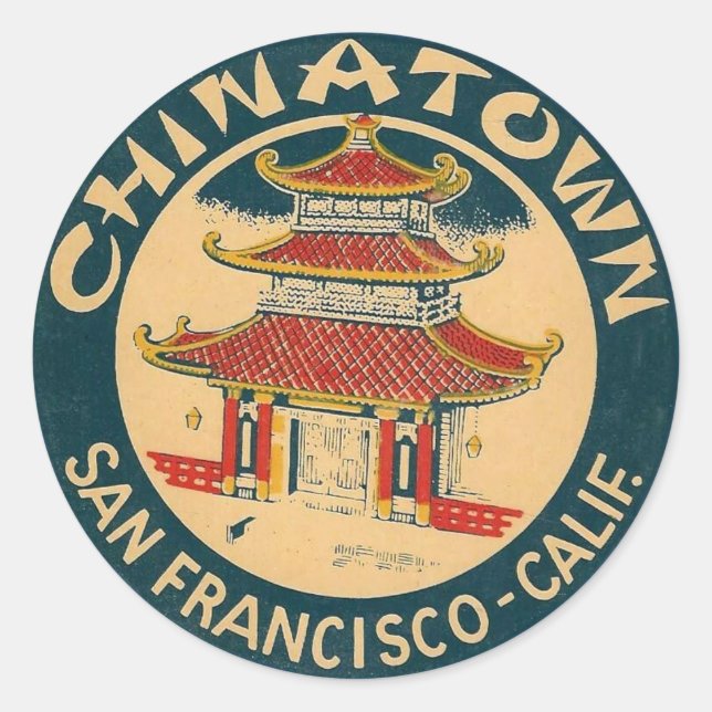 Chinatown, San Francisco - Stickers Runt Klistermärke (Framsida)