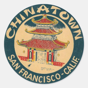 Chinatown, San Francisco - Stickers Runt Klistermärke