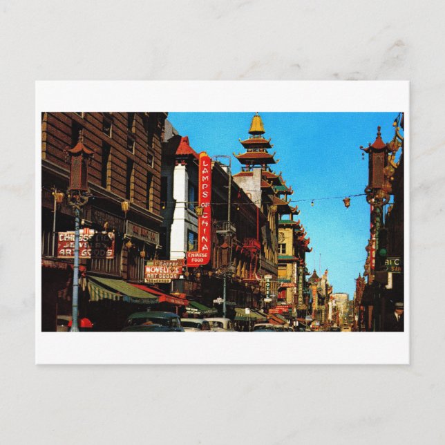 Chinatown, San Francisco Vintage 1950-talet Vykort (Framsida)