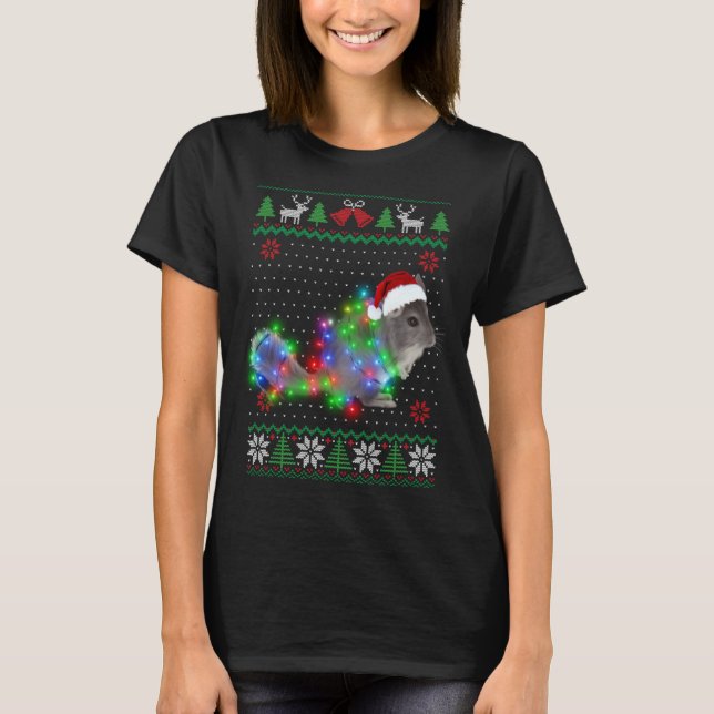 Chinchilla Animal Ugly Sweater Christmas Puppy Ani T Shirt (Framsida)