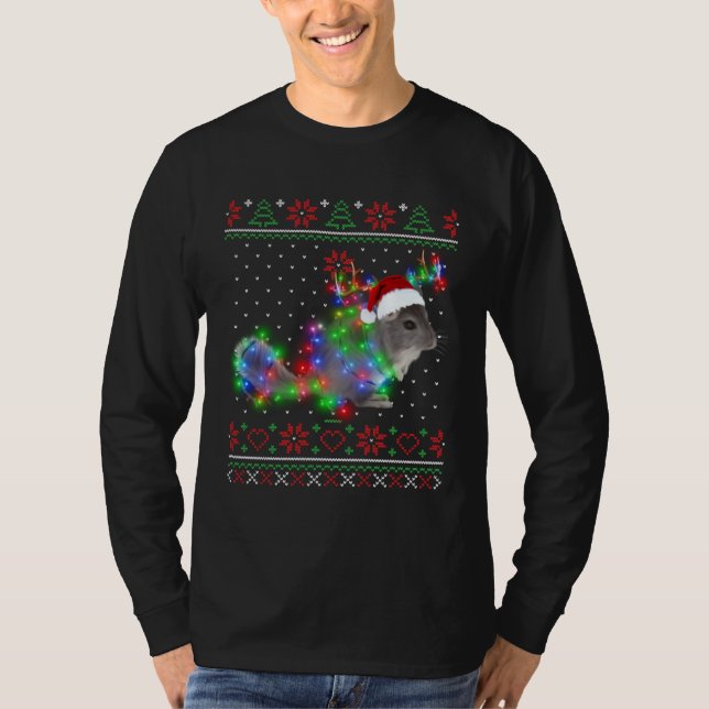 Chinchilla Animal Ugly Sweater Christmas Puppy Ani T Shirt (Framsida)