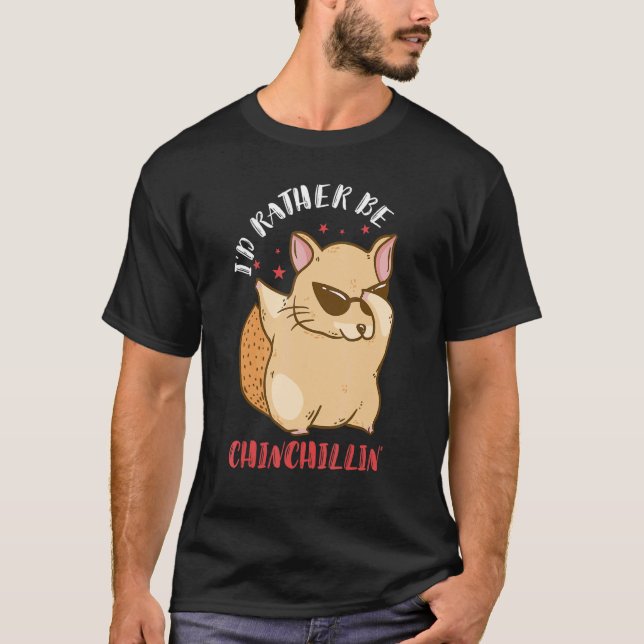 Chinchilla Chillin Chinchilla Dancing Sunglass T Shirt (Framsida)