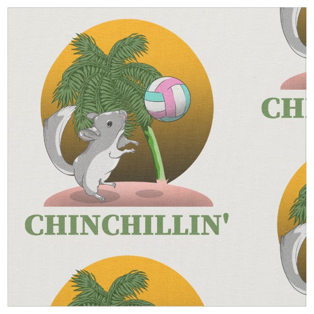 Chinchilla Chinchillin Tropcial Beach Tyg (Närbild)