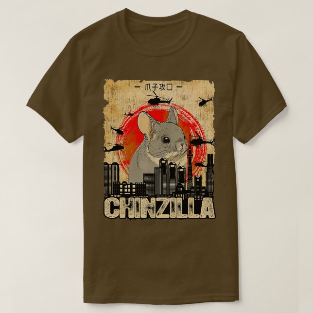 Chinchilla Chinzilla Retro Chinchilla Älskare Funn T Shirt (Design framsida)