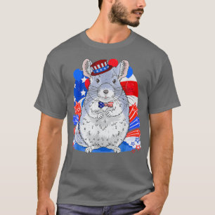 Chinchilla Funny Merica 4:e juli Amerikanska T Shirt
