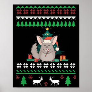 Chinchilla Funny Pet Ugly jul-finnycitat Poster