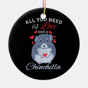 Chinchilla Gift Funny Cute Pet Animal Lover Owner Julgransprydnad Keramik