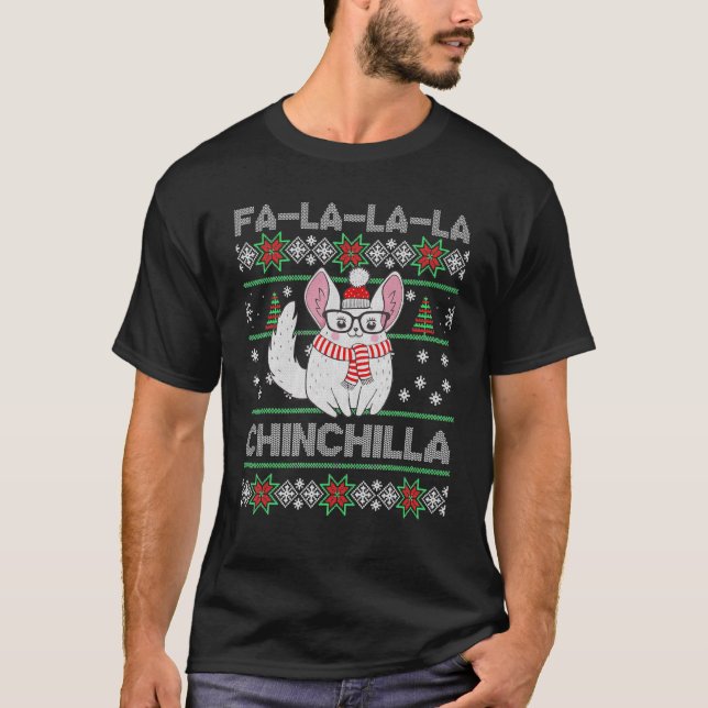 Chinchilla God Jul Ugly för Chinchilla T Shirt (Framsida)