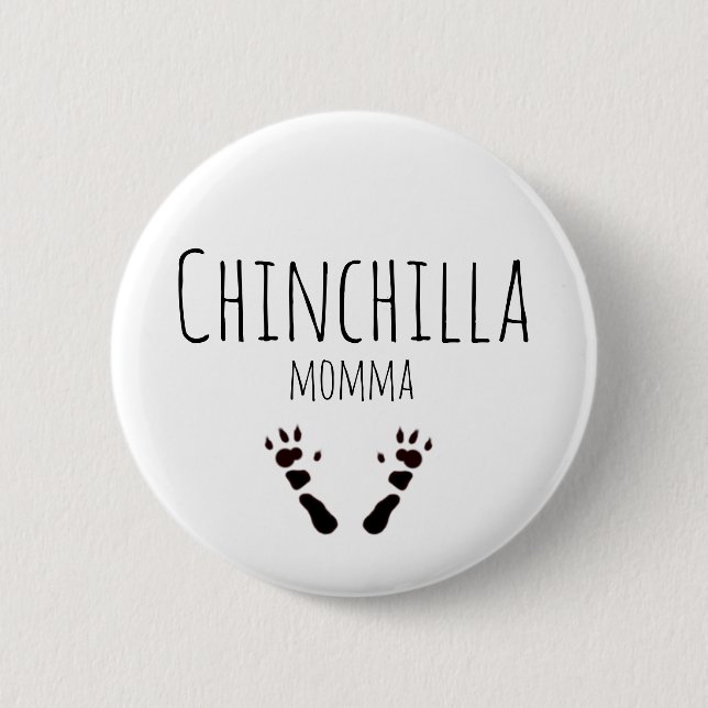 Chinchilla Momma - Tass-utskrift Design Knapp (Framsida)