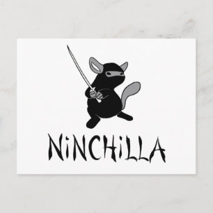 Chinchilla Ninja-vykort Vykort