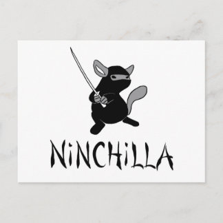 Chinchilla Ninja-vykort Vykort