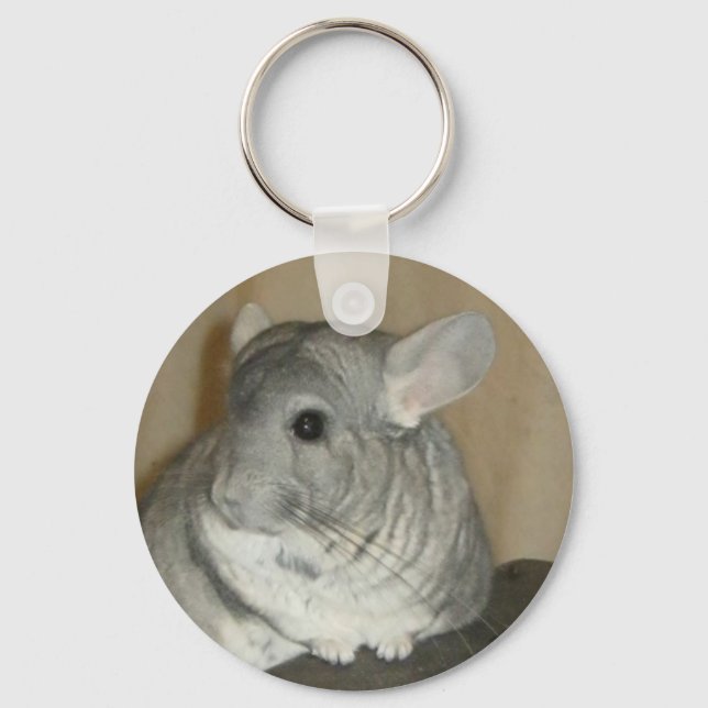 Chinchilla Nyckelring (rund Classic) (Framsida)