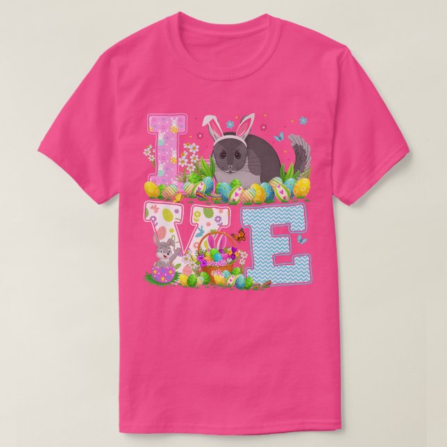 Chinchilla Påskägg Hunt Funny Kärlek Chinchilla E T Shirt (Design framsida)