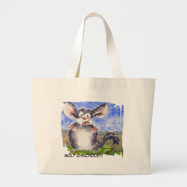 Chinchilla Tecknad Funny Tote Bag Jumbo Tygkasse (Framsidan)