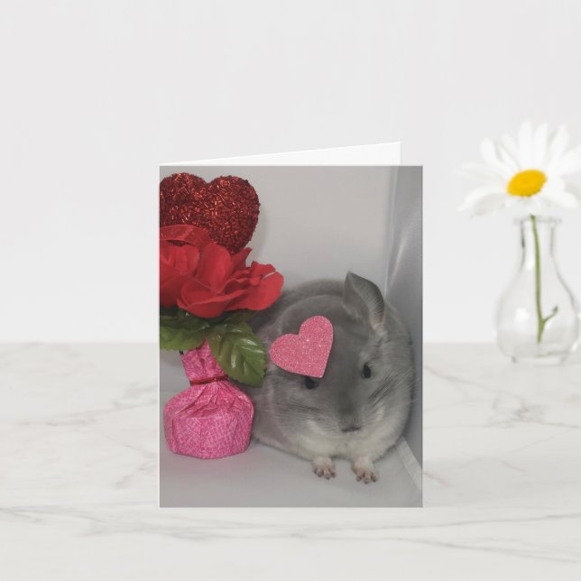 Chinchilla Valentines dagskort Kort (Liten växt)