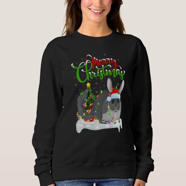 Chinchilla  Xmas Decorations Santa Chinchilla Chri T Shirt (Framsida)
