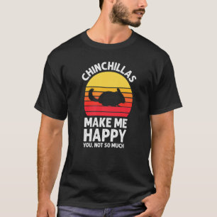 Chinchillas gör mig Lycklig Sunset Retro Chinchill T Shirt