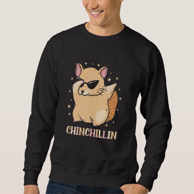 Chinchillin Chinchilla Pet Lång Ärmad Tröja (Framsida)