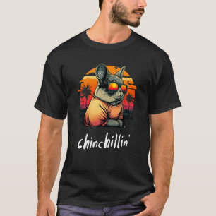 Chinchillin'Retro Groovy Chinchilla 3 T Shirt