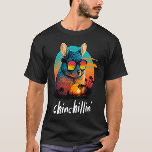 Chinchillin'Retro Groovy Chinchilla T Shirt