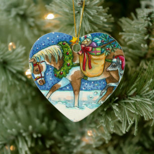 CHINCOTEAGUE CHRISTMAS PONIES, SLEIGH KLOCKOR & LE JULGRANSPRYDNAD KERAMIK