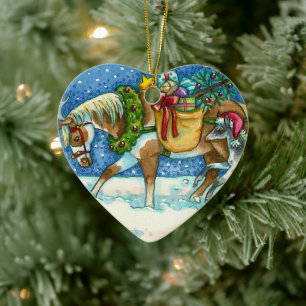 CHINCOTEAGUE ISLAND PONIES, CHRISTMAS HORSE COLT JULGRANSPRYDNAD KERAMIK